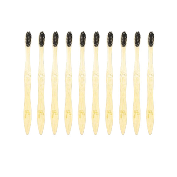 Cepillo de Dientes en Bambu Adulto Negro 10 Unidades Ecotrade