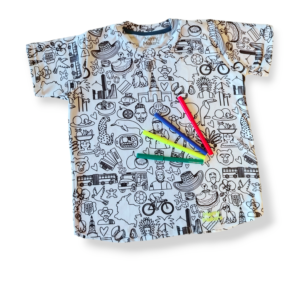 Camiseta coloreable los Colores de Colombia