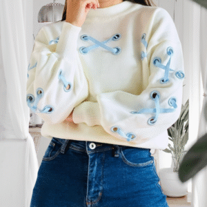 Sweater trenza coquette Azul