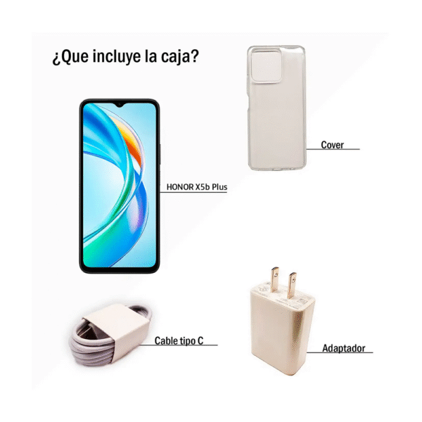 Celular Honor X5B Plus 256 Almacenamiento 4 y 4 Ram Negro - Imagen 2