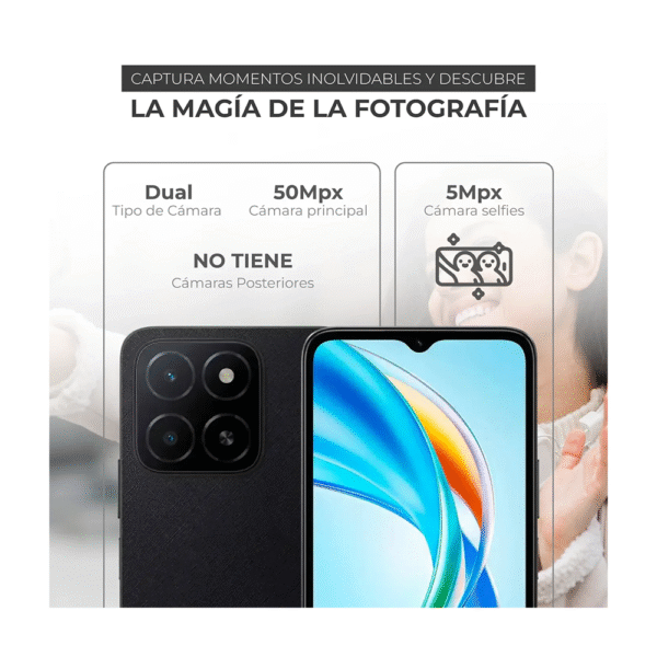 Celular Honor X5B Plus 256 Almacenamiento 4 y 4 Ram Negro - Imagen 3