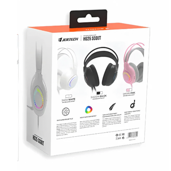 Audífonos Diadema Gaming RGB Jertech HG01 Negro - Imagen 4