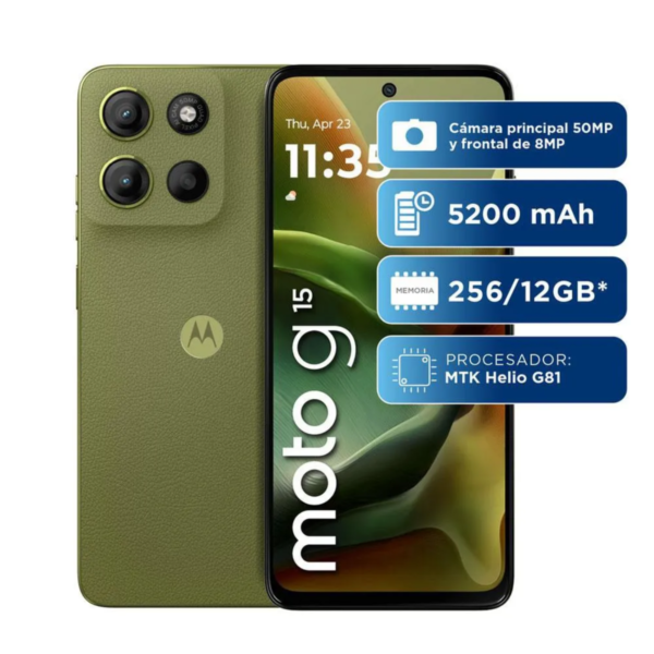 Celular Motorola G15 4 mas 4 Ram 256 Gb Verde - Imagen 5