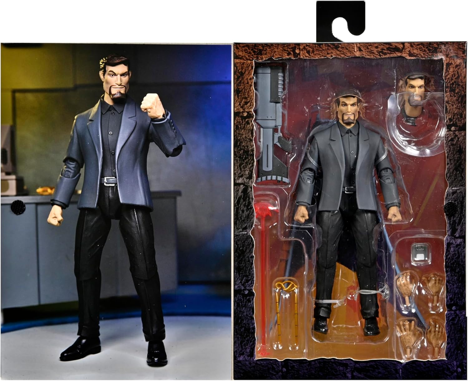 Figura de accion Disney Gargoyles David Xanatos Ultimate Neca con accesorios