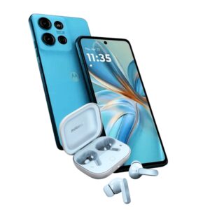 Combo Celular Motorola G75 Azul 256 GB 8 RAM 5G mas Audifonos Moto Buds Celeste