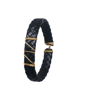 Pulsera Alambre y Cuero en Cuero Sintético