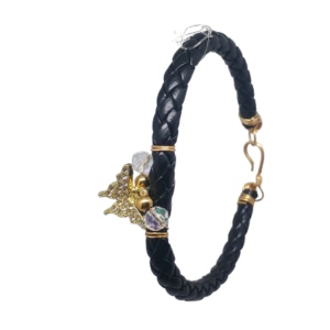 Pulsera Alas Doradas en Cuero Sintético