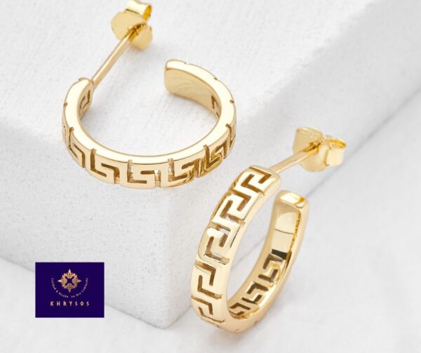 Aretes Calados Plata Oro - Imagen 2