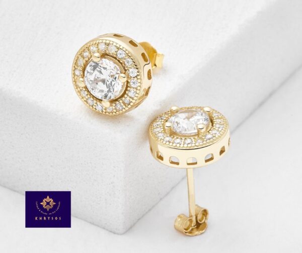 Aretes Cristal Plata Oro - Imagen 5