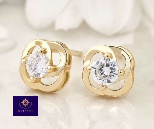 Aretes Espiral Plata Oro