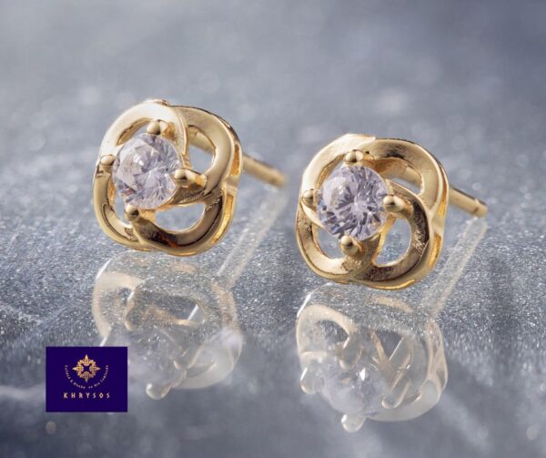 Aretes Espiral Plata Oro - Imagen 2