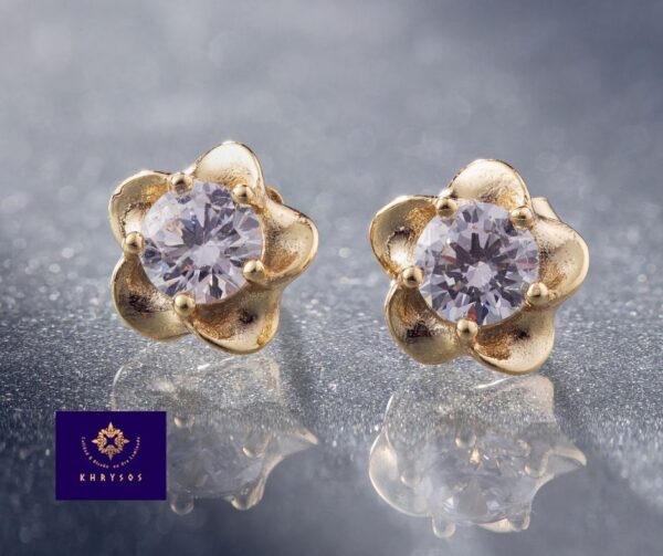 Aretes Flory Plata Oro - Imagen 2