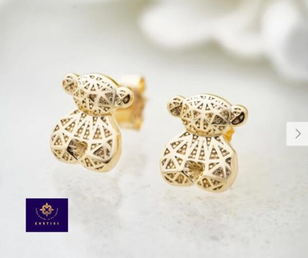Aretes Teddy plata oro