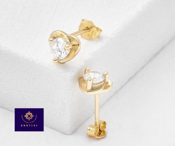 Aretes Love plata oro - Imagen 2
