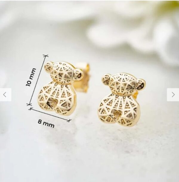 Aretes Teddy plata oro - Imagen 2