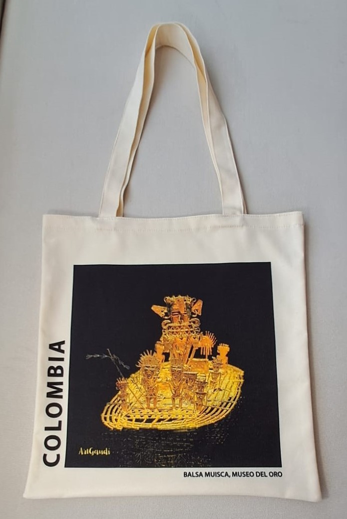 TOTEBAG BOLSA MUISCA ARTE PRECOLOMBINO - Imagen 2