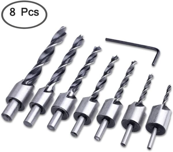 BROCAS AVELLANADORAS PARA MADERA Y PVC JUEGO X 8 PCs - Imagen 2