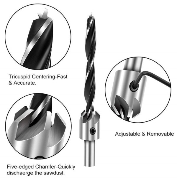BROCAS AVELLANADORAS PARA MADERA Y PVC JUEGO X 8 PCs - Imagen 4