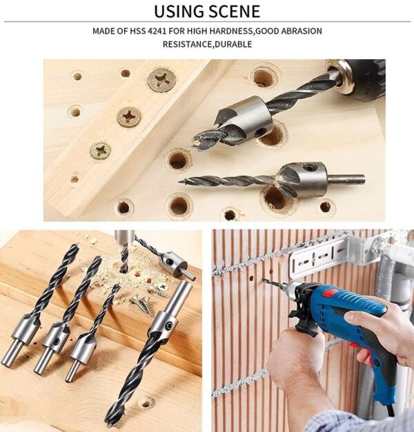 BROCAS AVELLANADORAS PARA MADERA Y PVC JUEGO X 8 PCs - Imagen 6