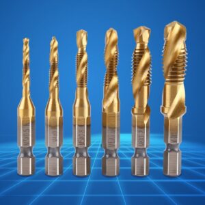 BROCAS DE ROSCA O MACHUELO HSS 3 EN 1 DORADAS M3 M10 JUEGO 6 PCs