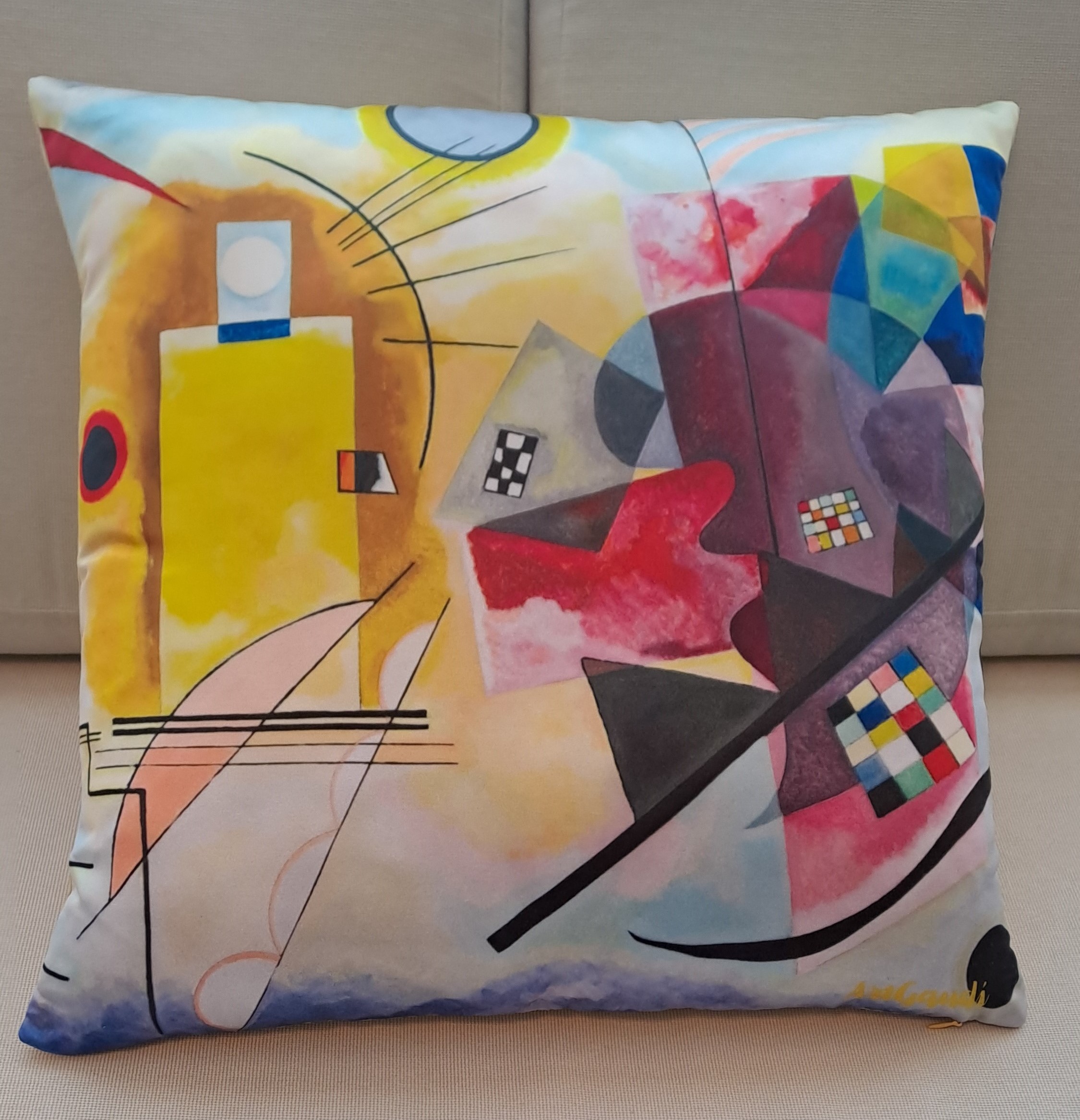 COJíN AMARILLO ROJOO Y AZUL DE WASSILY KANDINSKY - Imagen 2