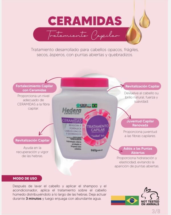 Tratamiento capilar con ceramidas Hereda Cosmecticos