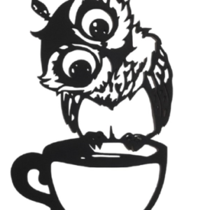 Cuadro Decorativo MDF BUHO TAZA