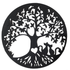 Cuadro Decorativo Árbol Gatos MDF