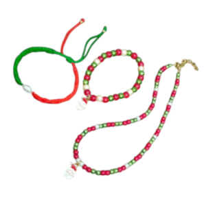 Set Navideño Joyería con Perlas y Dijes Dorados