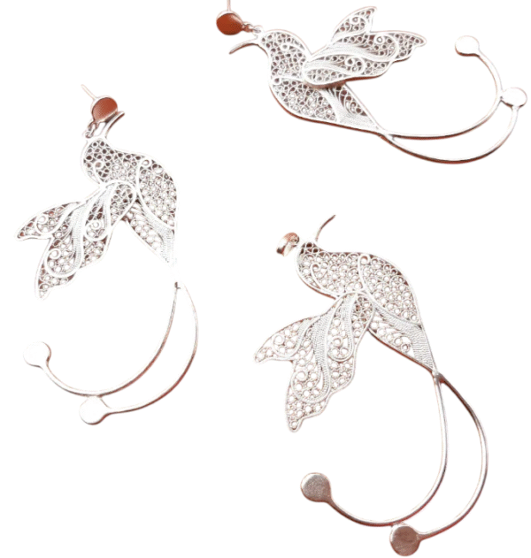 Juego de aretes de Colibrí con Filigrana Momposina Accesorio