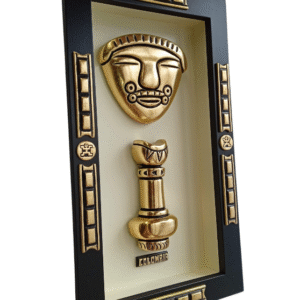 Cuadro Artesanal Decorativo Precolombino con 2 Figuras