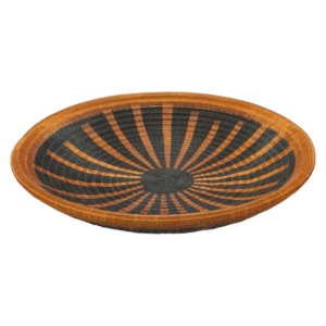 Plato Floral Artesanal en Fibra de Palma Werregue y Cobre