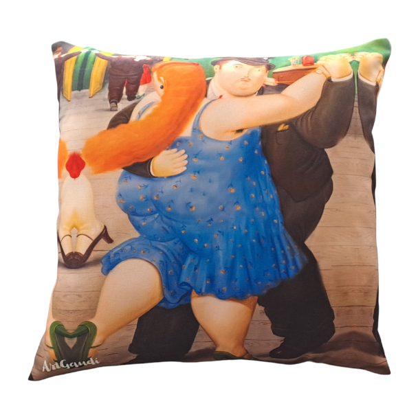 COJíN PAREJA BAILANDO DE FERNANDO BOTERO