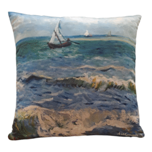 COJíN PAISAJE MARINO DE LAS SANTAS MARIAS DEL MAR DE VICENT VAN GOGH