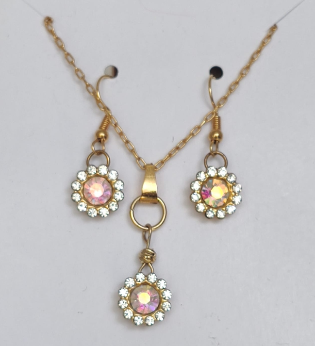 Set cadena y aretes dual elegante