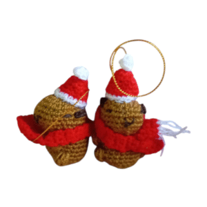 Dos capibaras navideños