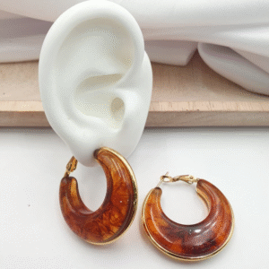 Aretes Candonga Resina Tipo Madera