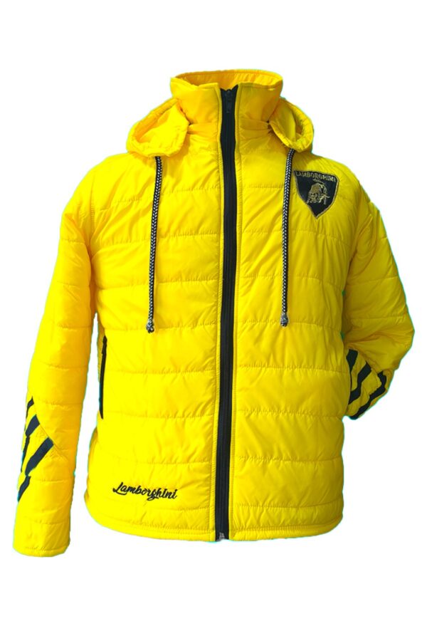 Chaqueta Acolchada en Nylon con Bordados y Capota Estilo Unisex