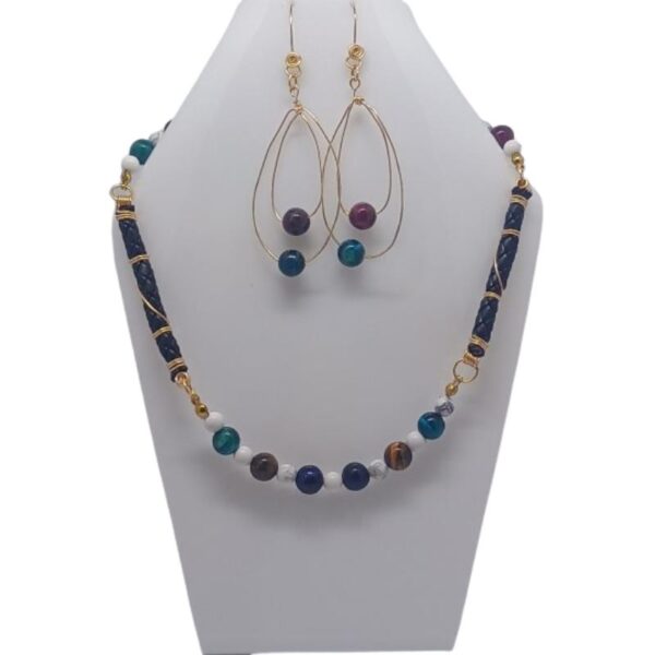 Collar Colores del Alma en Cuero Sintético con Piedras Multicolo