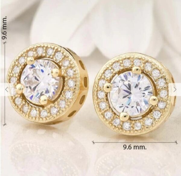 Aretes Cristal Plata Oro - Imagen 2