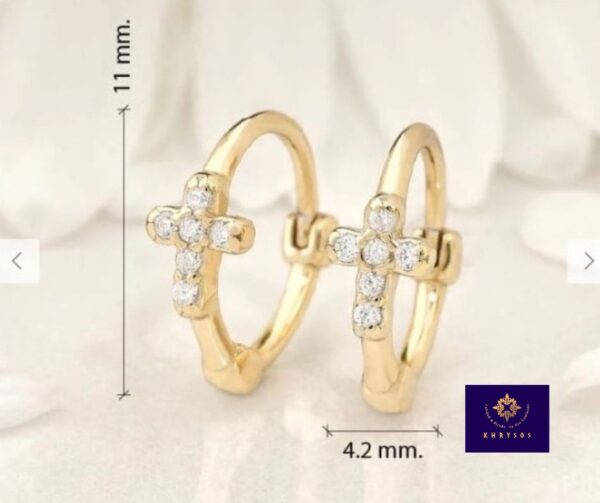 Aretes Crux Plata Oro - Imagen 4