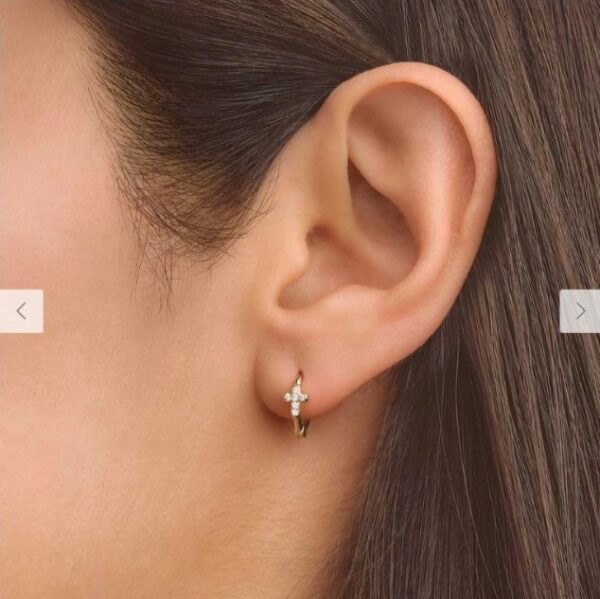 Aretes Crux Plata Oro - Imagen 3