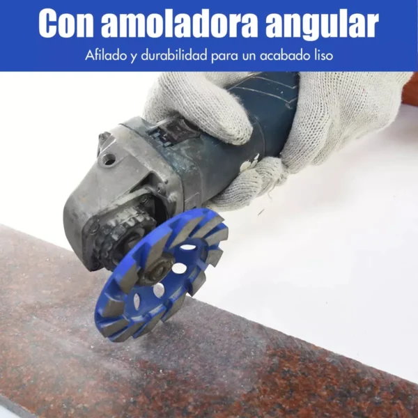 DISCO COPA DIAMANTADA 4 PULGADAS 105mm ABRASIVO DESBASTE GRANITO MÁRMOL HORMIGÓN - Imagen 3