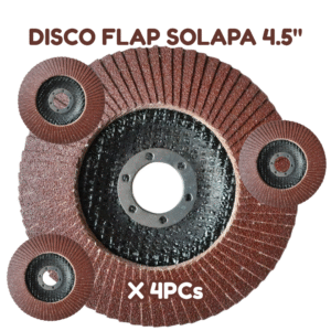 DISCO FLAP DE SOLAPA 4 PULG 115mm GRANO 60 80 ELIMINA ÓXIDO Y MAS X 4 PCs