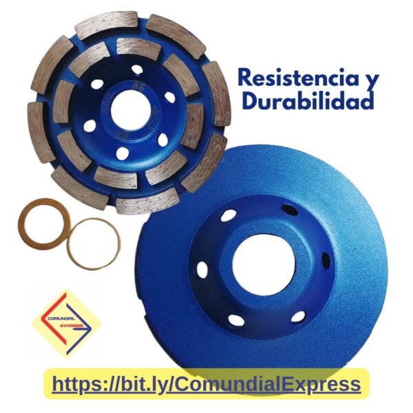 DISCO COPA DIAMANTE ABRASIVO DOBLE FILA CONCRETO 4 PULG - Imagen 2