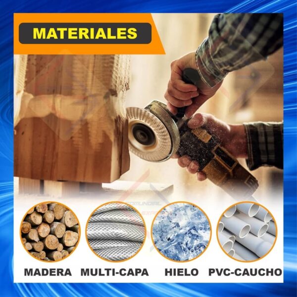 DISCO DE TALLADO MOLDEO Y BISELADO DE MADERA DE 4PG EJE 7otvs 3PCs - Imagen 4