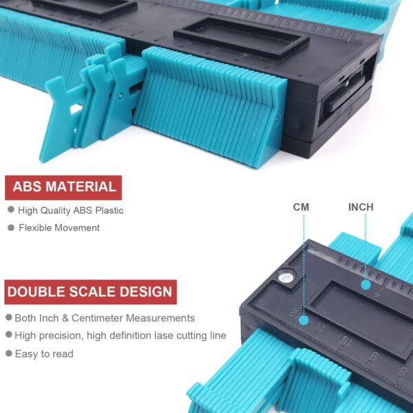 MEDIDOR DUPLICADOR CONTORNOS IRREGULARES Y REGLA ACEX 20CM 4 PCs - Imagen 5