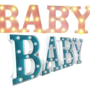 Letras LED BABY Escarchadas Brillan con Amor en Cada Celebración