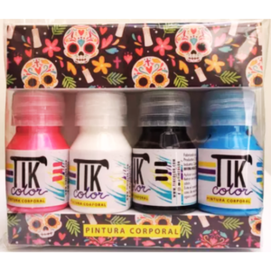 Kit de Pintura Corporal Tik Color Katrina Calavera 30ml