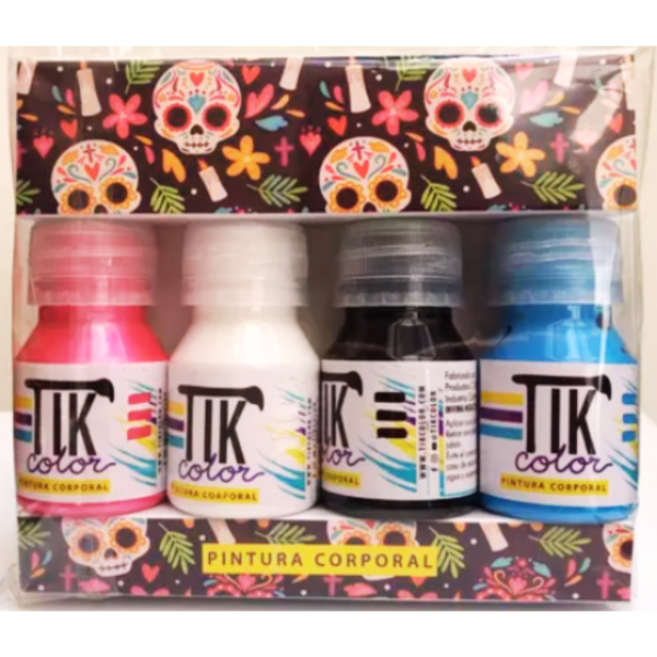 Kit de Pintura Corporal Tik Color Katrina Calavera 30ml